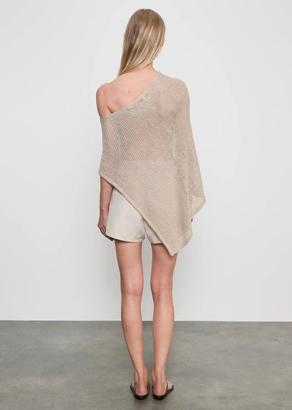 Linen Open Knit Poncho