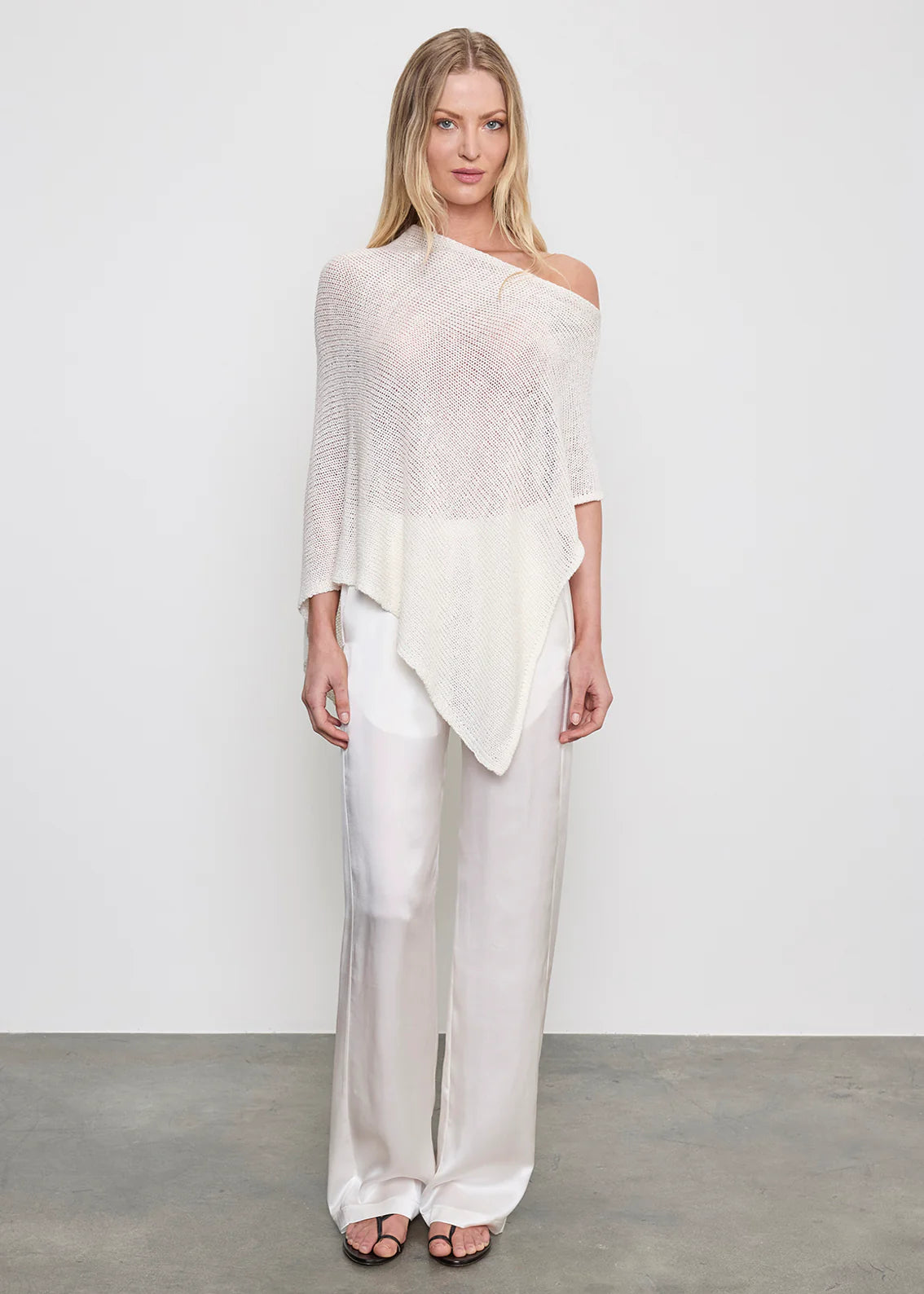 Linen Open Knit Poncho