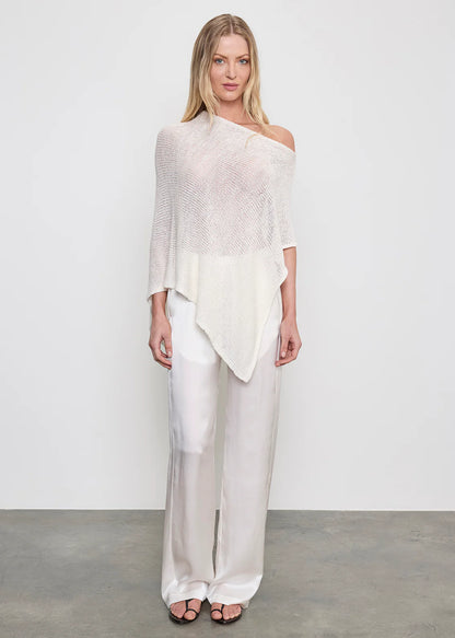 Linen Open Knit Poncho