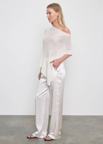 Linen Open Knit Poncho