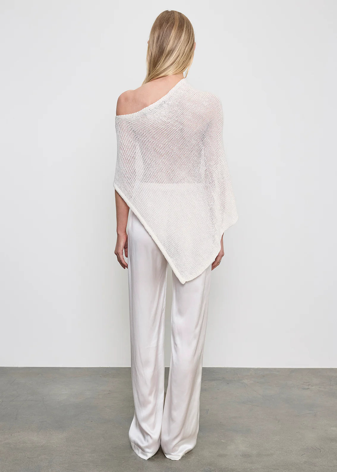 Linen Open Knit Poncho