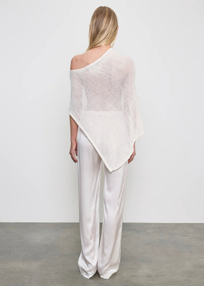 Linen Open Knit Poncho