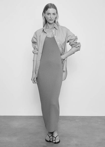 Military Rib Slim Tank Dress