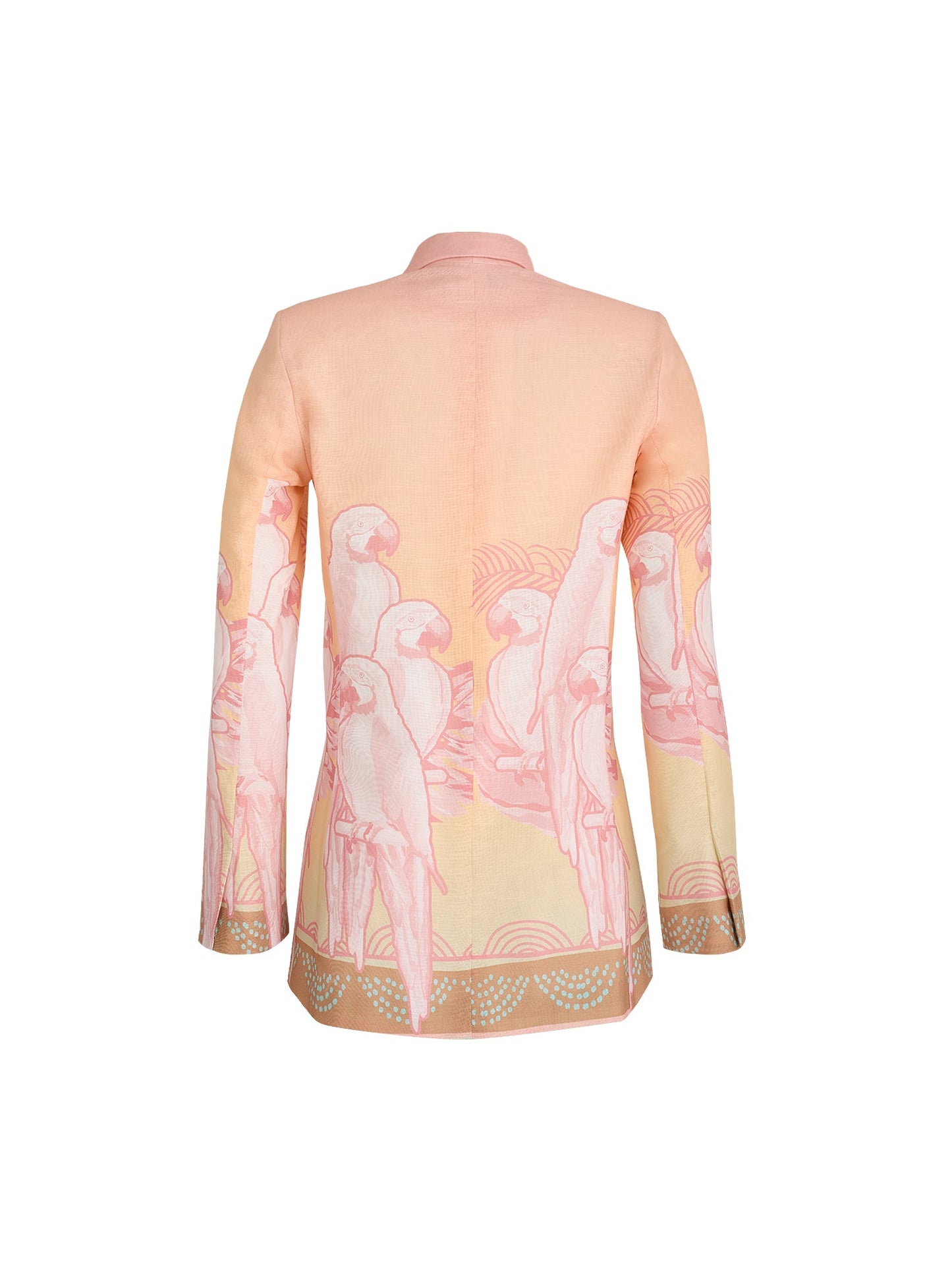 MARCELA TAILORED JACKET SUIT IN CORAL MACAW PRINT
