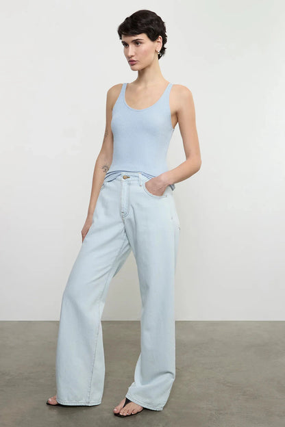 Slouchy Straight Jean in Italian Denim