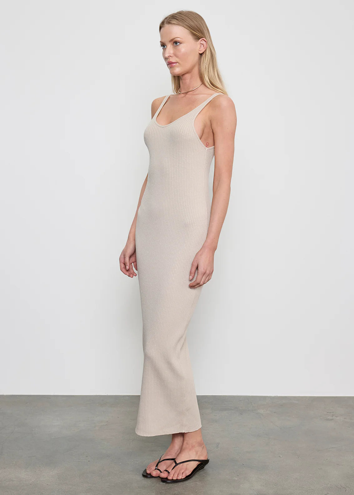 Military Rib Slim Tank Dress