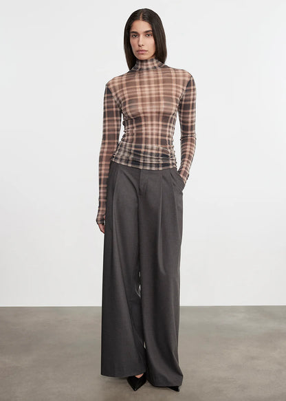 Easy Pleated Wide Leg Trouser