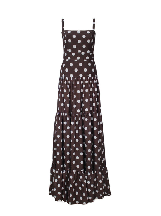 MARANTA DRESS IN MAROON POLKA DOTS