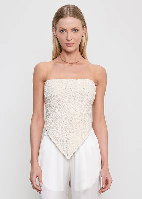 Puckered Lace Scarf Top