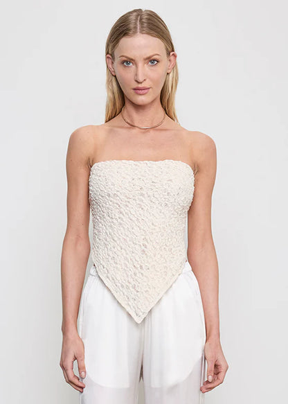 Puckered Lace Scarf Top