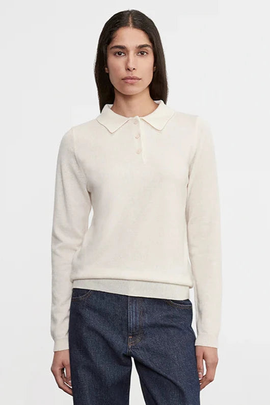 Knit Cashmere Polo Sweater