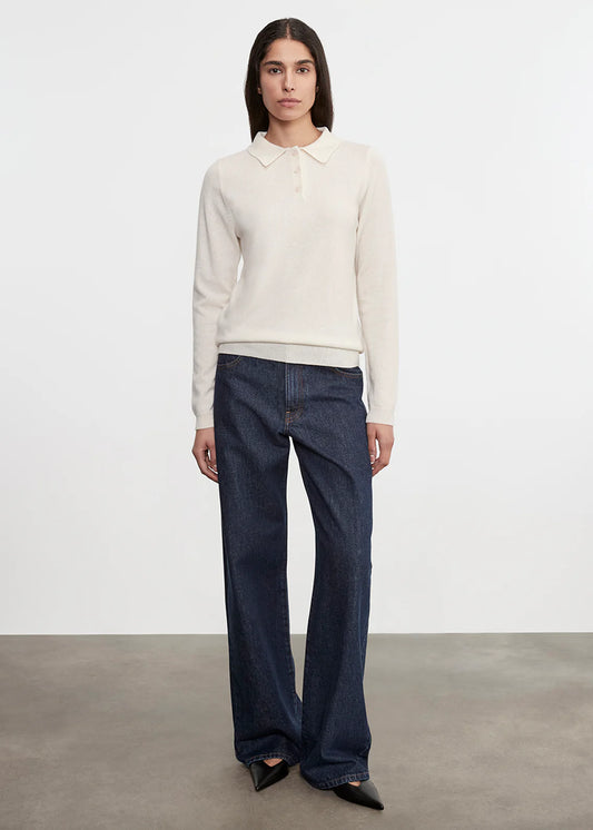 Knit Cashmere Polo Sweater