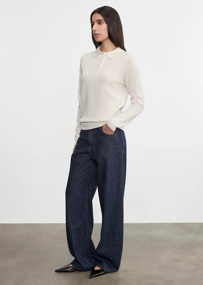 Knit Cashmere Polo Sweater