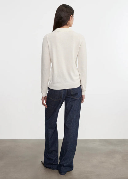 Knit Cashmere Polo Sweater