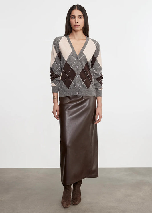 Knit Cashmere Argyle Cardigan