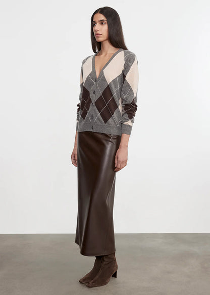 Knit Cashmere Argyle Cardigan