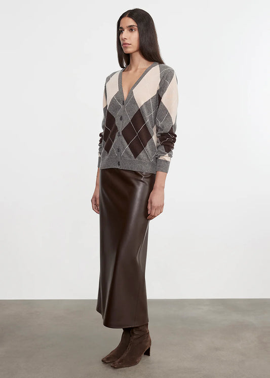 Knit Cashmere Argyle Cardigan
