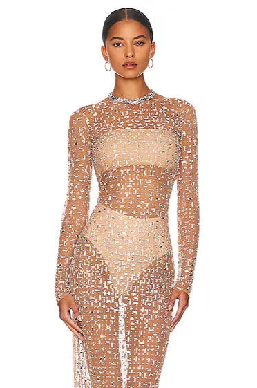 Cey Chrystal Mesh Dress