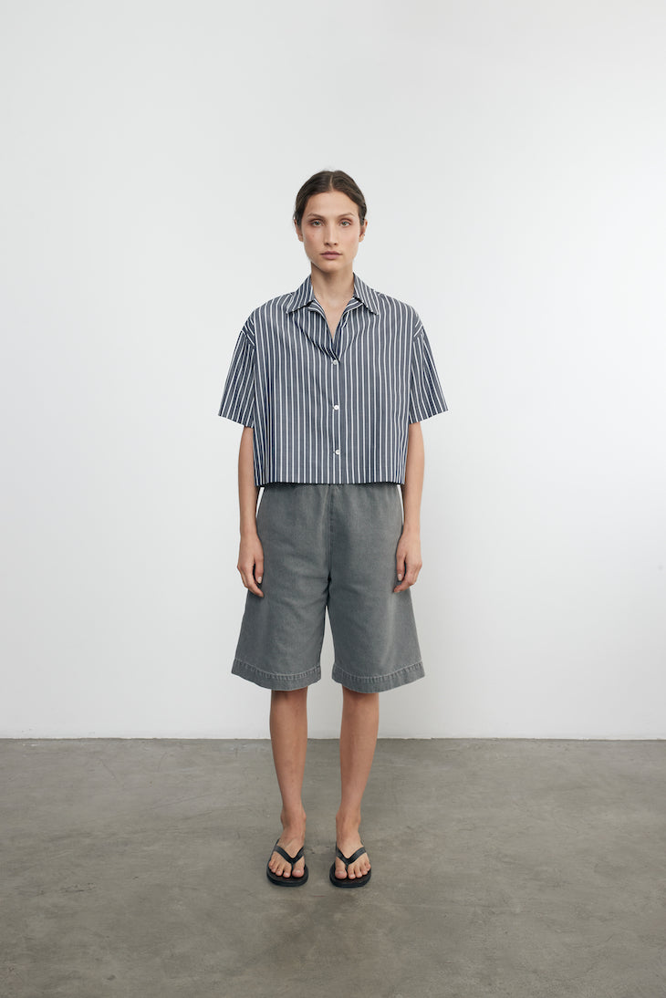 Poplin Cropped S/S Shirt