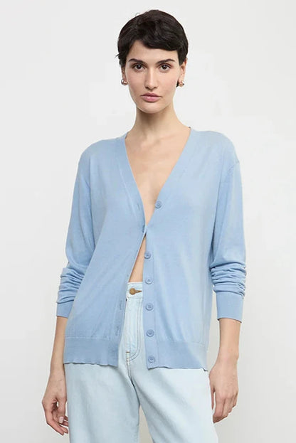 Silk Knit V-Neck Cardigan