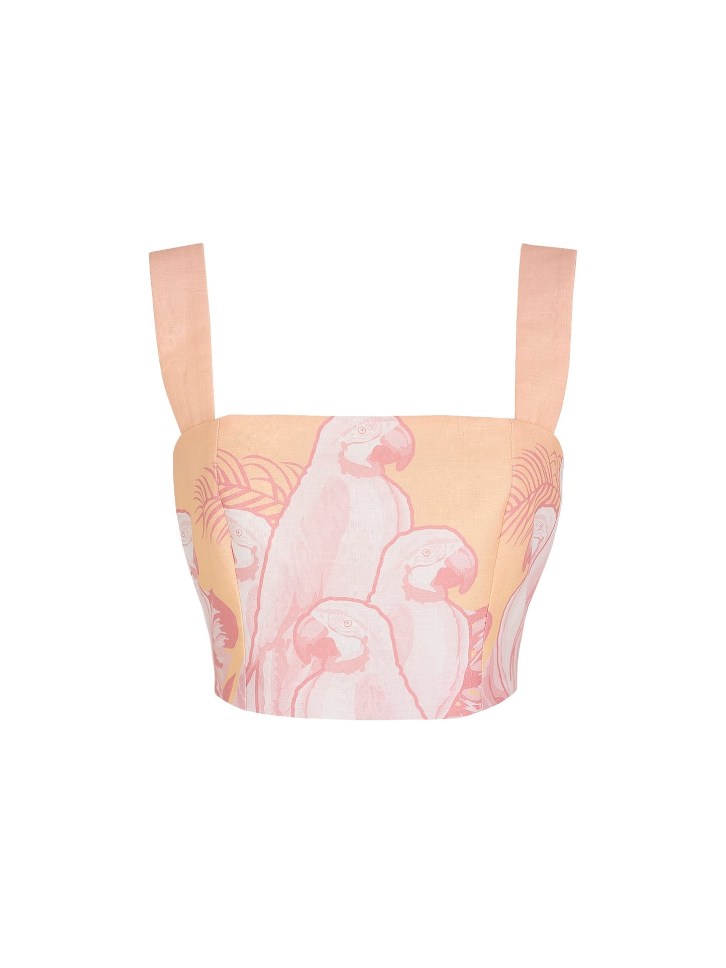 SOTAVENTO TOP IN CORAL MACAW PRINT