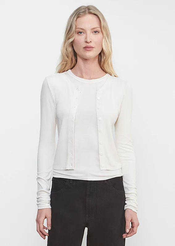 Silk Rib Essential Cardigan