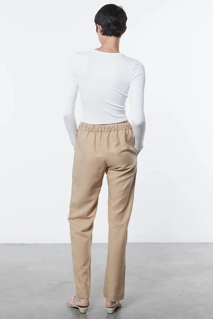 Silk Rib L/S Tuck Top