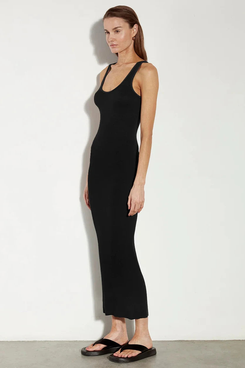 Silk Rib Maxi Tank Dress