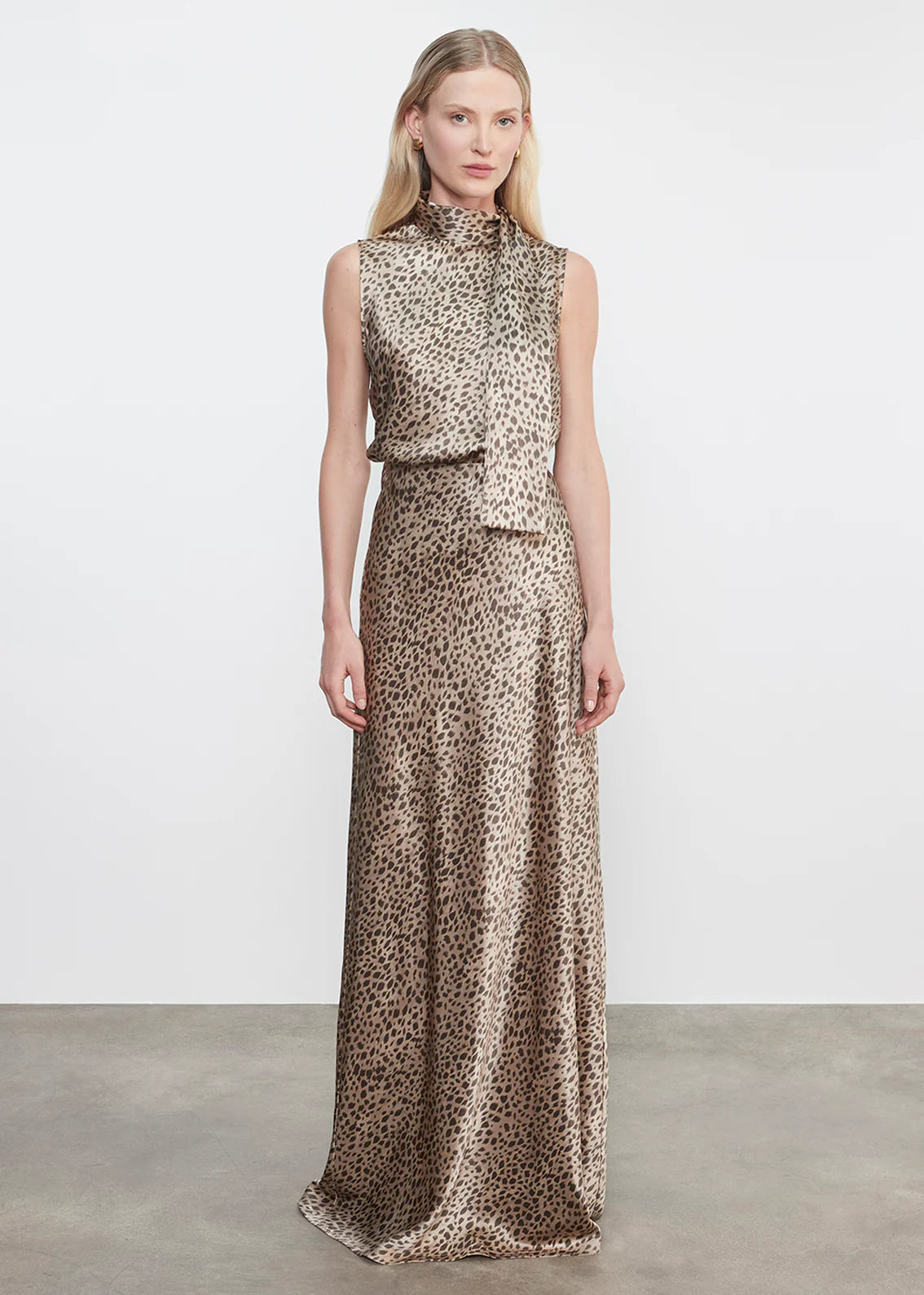 Silk Satin Full Length Skirt