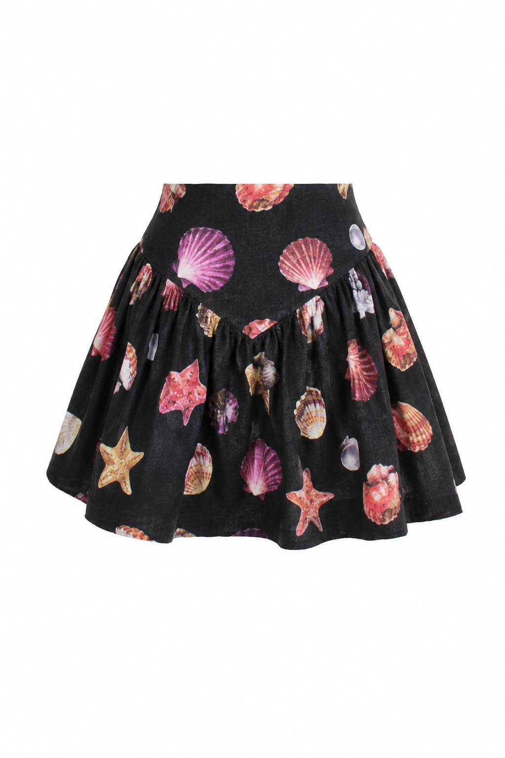 SOTAVENTO MINI SKIRT IN CONCHITAS IN BLACK PRINT
