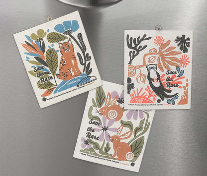 Fading Fantastical Wildlife Large Swedish Dishcloth/Dry Mats