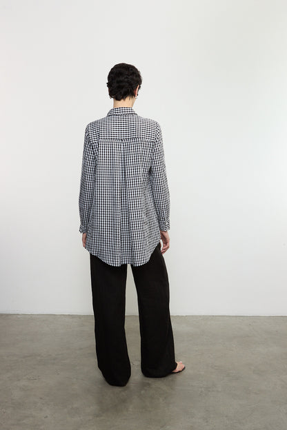 Textured Gingham Shirt in Japanese Cotton