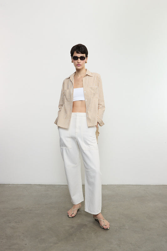 Textured Gingham Shirt in Japanese Cotton