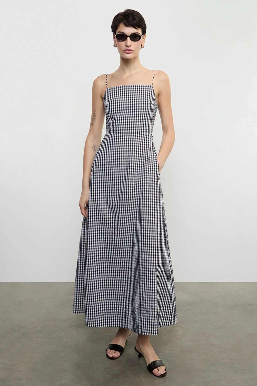 Textured Gingham Dress In Japanese Cotton