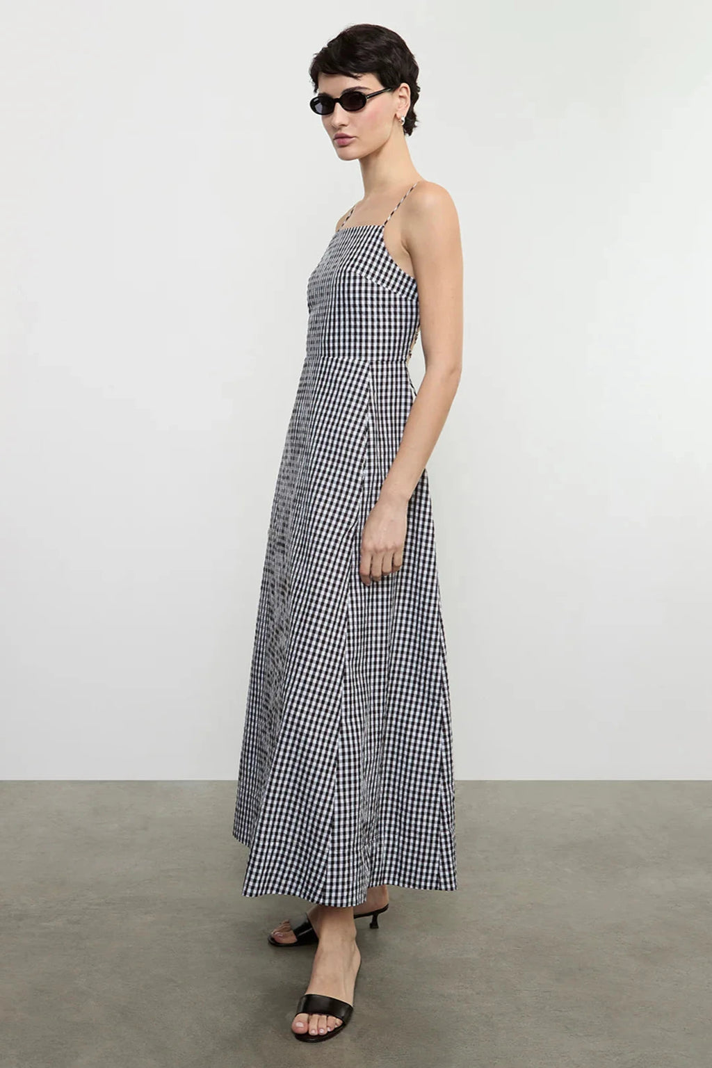 Textured Gingham Dress In Japanese Cotton