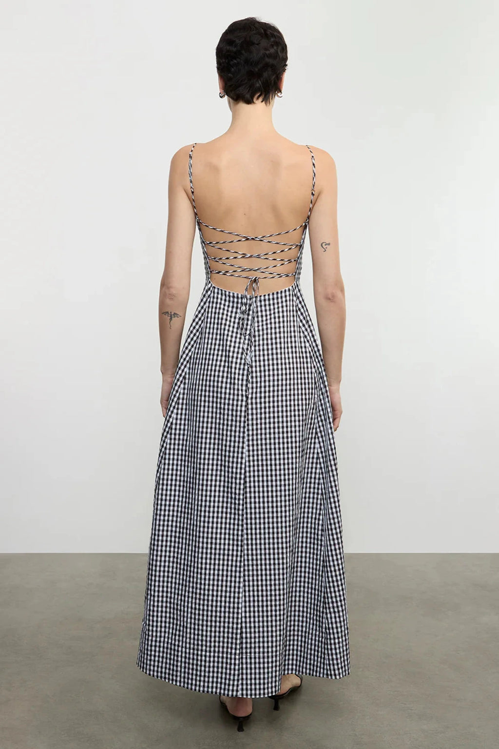 Textured Gingham Dress In Japanese Cotton