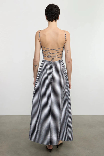 Textured Gingham Dress In Japanese Cotton