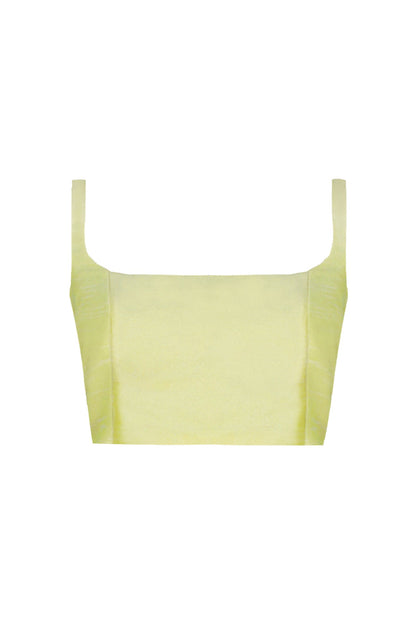 TOLEDO TAFFETA TOP IN SOFT YELLOW