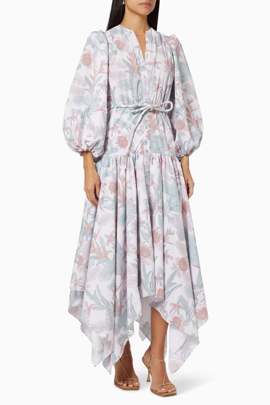 BOCA DULCE DRESS IN JARDIN TROPICAL BLANCO