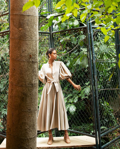 BROMELIA DRESS IN KHAKI