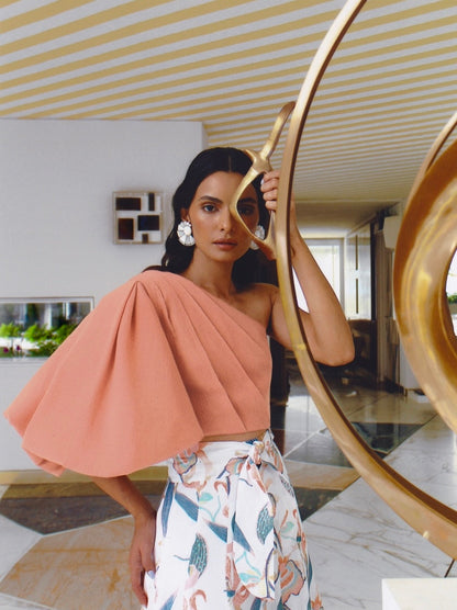 LA ENAMORADA TOP IN ROSE KHAKI