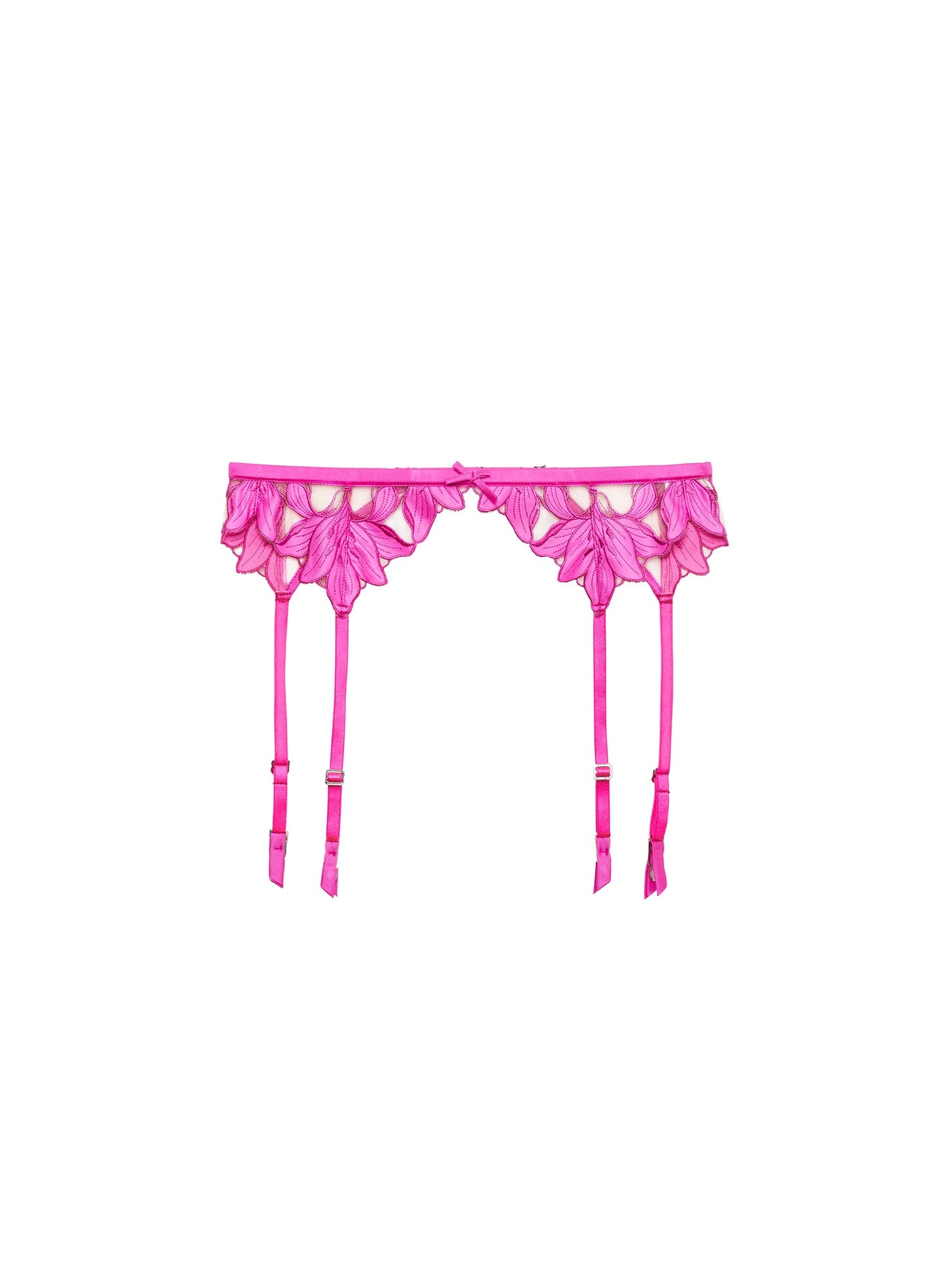 Lily Embroidery Garter Belt