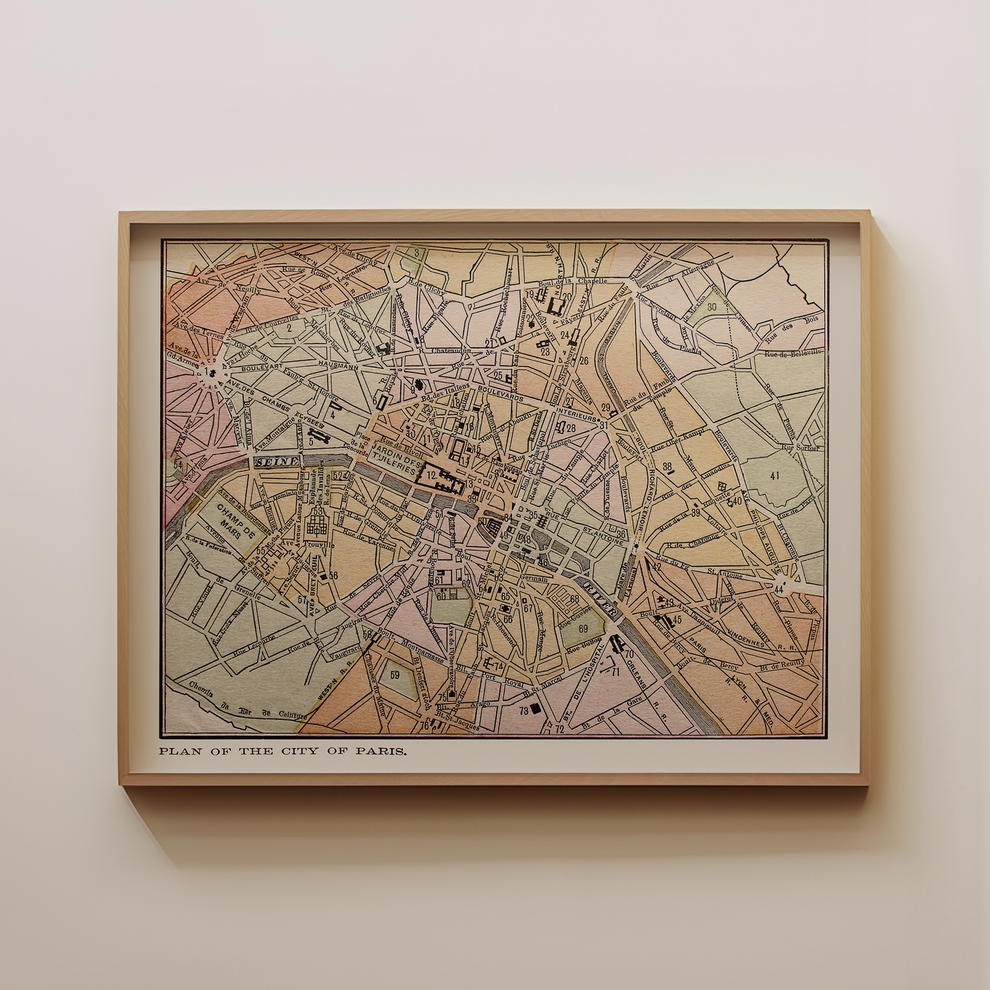 Paris Vintage Map