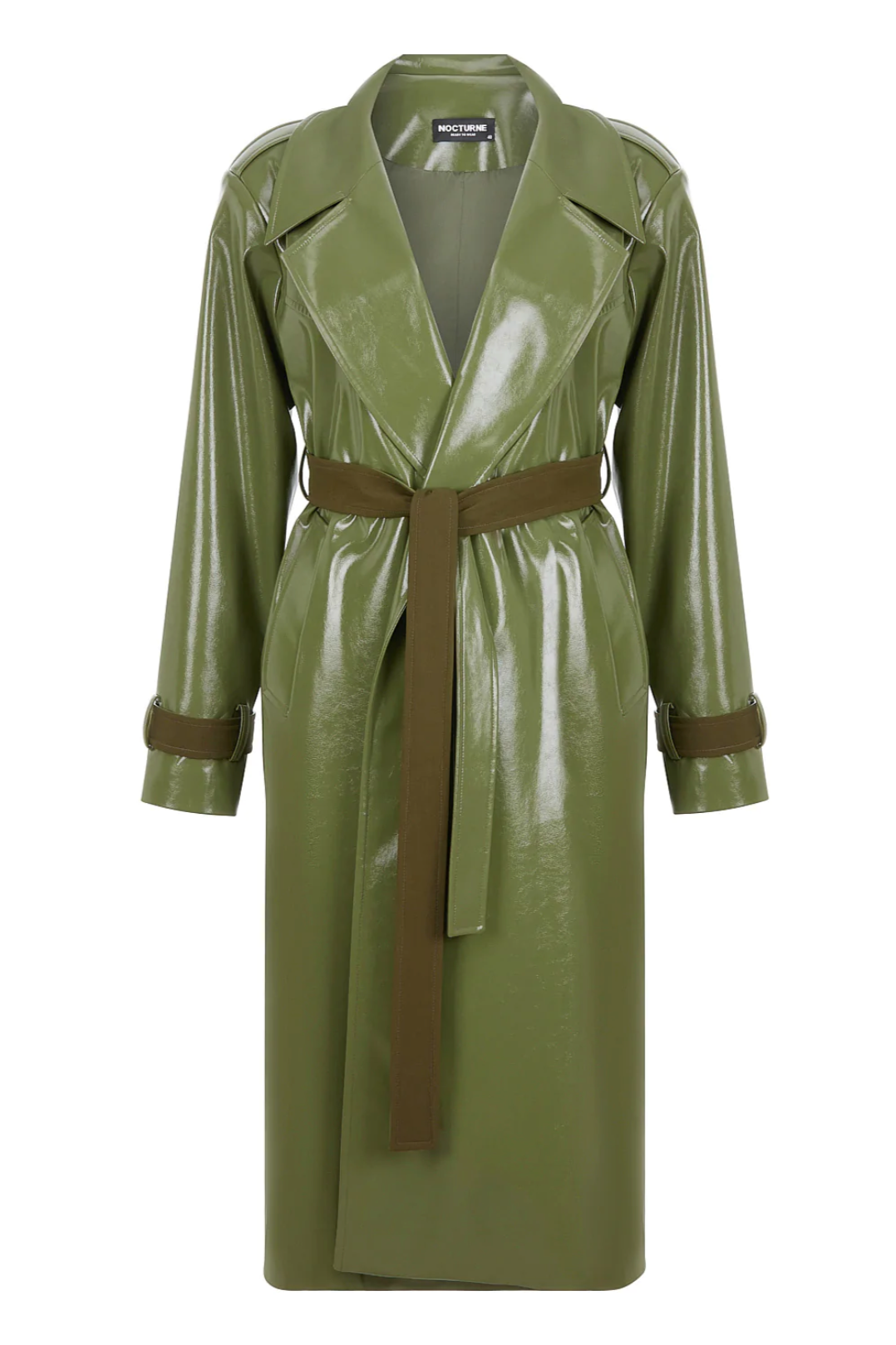 Double - Breasted Belted Trench Coat