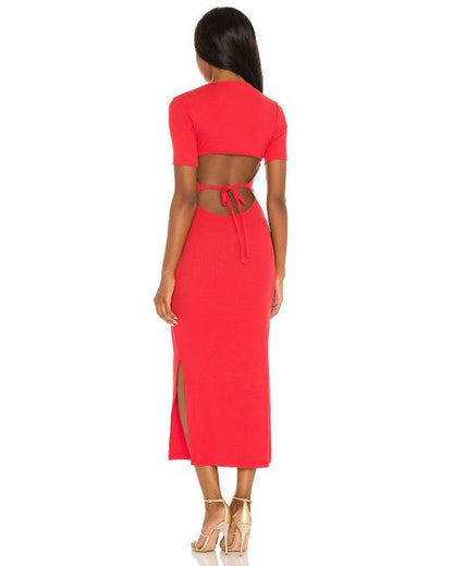 Vestido de canalé Nara con aberturas
